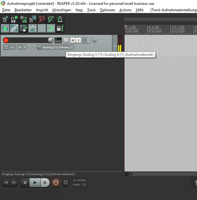 Aufnahme eines Audiosignals mit Reaper - Recording Forum - TONSTUDIO ...
